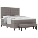 vidaXL Lit à ressorts avec tête de lit Taupe 160 x 200 cm tissu