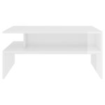 vidaXL Table basse Blanc brillant 90x60x42 5 cm Aggloméré