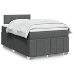vidaXL Sommier à lattes de lit avec matelas Gris foncé 120x200cm Tissu