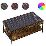 vidaXL Table basse avec LED Infinity chêne fumé 90x50x38 cm