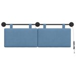 vidaXL Tête de lit suspendue Bleu Tissu en velours côtelé