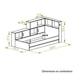 Lit rangement erwan 90x200 chêne