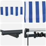 vidaXL Auvent Rétractable Bleu et blanc et anthracite