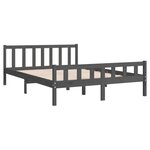 vidaXL Cadre de lit Gris Bois massif 120x200 cm