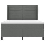 vidaXL Lit à ressorts avec matelas Gris foncé 140x190 cm Tissu