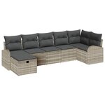 vidaXL Ensemble de canapé de jardin 7 Pièces Gris clair 289 x 124 x 85 cm