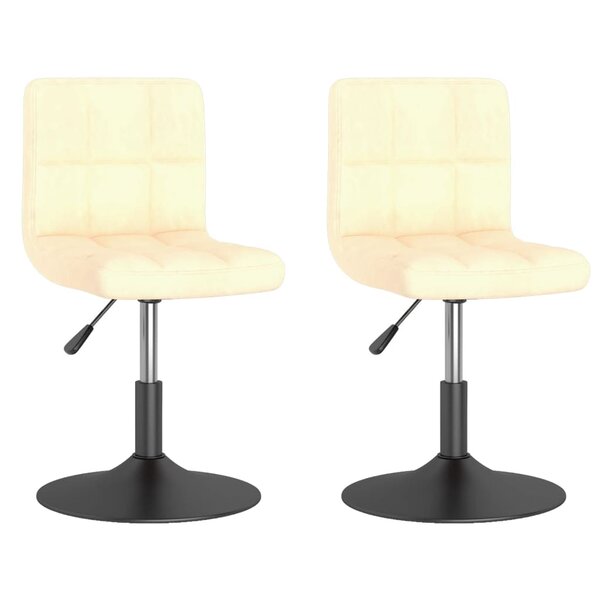 vidaXL Chaises pivotantes à manger lot de 2 crème velours