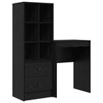 vidaXL Bureau avec tiroir avec étagère avec stockage 2 Pièces Chêne noir