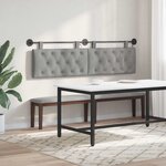 vidaXL Tête de lit suspendue Gris clair Velours
