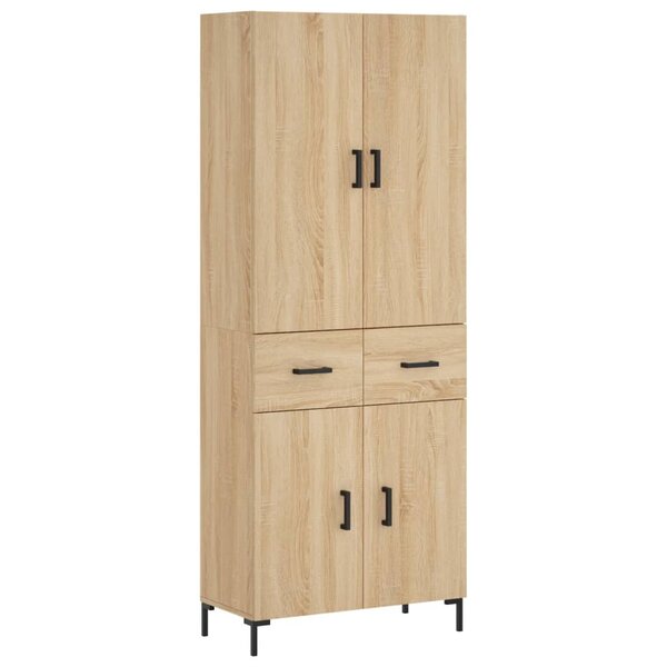 vidaXL Buffet haut Chêne sonoma 69 5x34x180 cm Bois d'ingénierie