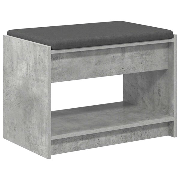 vidaXL Banc d'entrée Gris Béton 63 x 38 x 45 cm