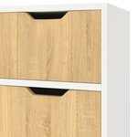 vidaXL Buffet blanc et chêne sonoma 90x30x72 cm bois d'ingénierie