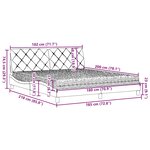 vidaXL Lit avec matelas noir 180x200 cm tissu