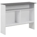 vidaXL Table de bar avec 2 dessus de table Blanc et gris 130x40x120 cm