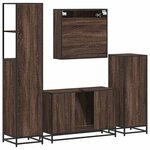 vidaXL Ensemble de meubles de salle de bain 4 Pièces chêne marron