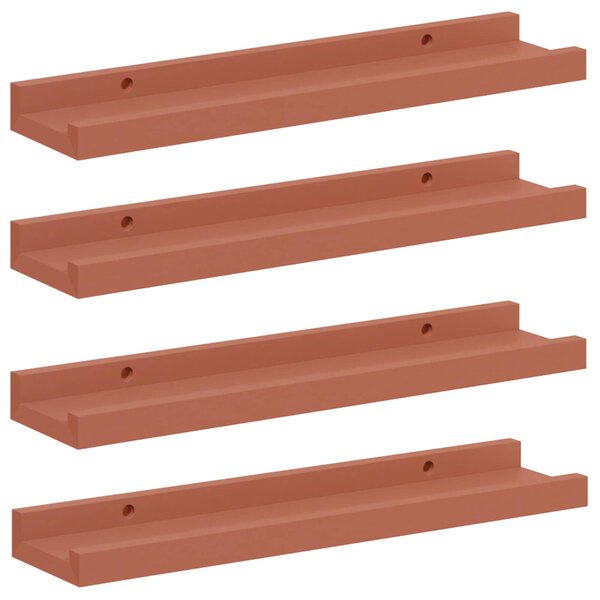 vidaXL Étagère Murale 4 pc Rouge 40 x 9 x 3 cm Bois d'ingénierie