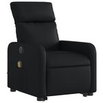vidaXL Fauteuil inclinable de massage électrique noir similicuir