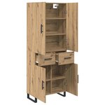 vidaXL Haut Armoire 2 Pièces Chêne artisanal Bois Aggloméré et Verre