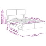 vidaXL Lit de Rangement Chêne Sonoma 160 x 200 cm Bois d'ingénierie