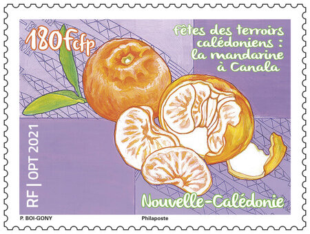 Timbre Nouvelle Calédonie - Fêtes des terroirs calédoniens : la mandarine à Canala