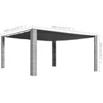 Vidaxl tonnelle avec toit résine tressée 400x400x200cm gris/anthracite