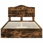 vidaXL Lit de Rangement Chêne fumé 120 x 200 cm Bois d'ingénierie
