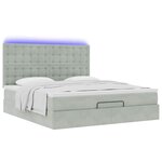 VidaXL Cadre de lit ottoman et matelas gris clair 160x200cm velours