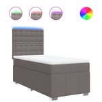vidaXL Sommier à lattes de lit avec matelas Taupe 100x200 cm Tissu