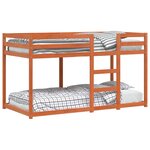 vidaXL Lit superposé sans matelas cire marron 90x190 cm pin massif