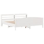 vidaXL Cadre de lit sans matelas blanc 180x200 cm bois massif de pin
