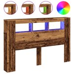 vidaXL Tête de lit à LED vieux bois 160x18 5x103 5cm bois d'ingénierie