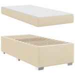 vidaXL Cadre de lit avec matelas Crème 90 x 190 cm tissu