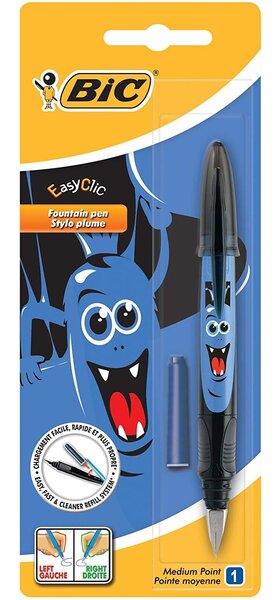 Stylo Plume EASY CLIC MONSTER Recharge Latérale Bleu BIC