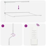 Store Rétractable Automatique vidaXL Vert et Blanc 350x250 cm