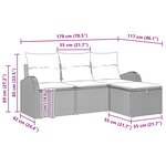 vidaXL Ensemble de canapé de jardin avec coussin 4 Pièces Noir polyrotin
