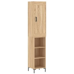 vidaXL Buffet haut Chêne sonoma 34 5x34x180 cm Bois d'ingénierie