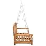 vidaXL Banc Balançoire 114 x 60 x 60 5 cm Bois de teck massif Naturel