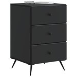 vidaXL Cabinet de chevet Noir 43 x 41 x 66 5 cm Bois d'ingénierie