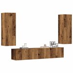 vidaXL Meubles TV muraux 4 Pièces vieux bois bois d'ingénierie