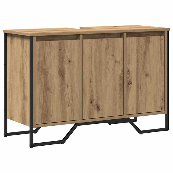 vidaXL Cabinet Sous Évier avec porte Chêne artisanal 91 x 35 x 60 cm
