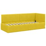 vidaXL Cadre de lit d'angle avec tête de lit Jaune 80 x 200 cm Velours
