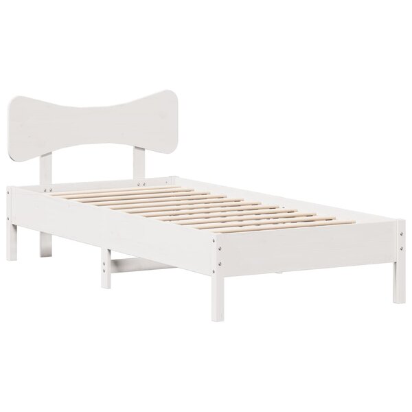 vidaXL Cadre de lit sans matelas blanc 90x200 cm bois de pin massif
