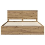 vidaXL Cadre de lit Chêne artisan 180 x 200 cm Pin massif