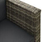 vidaXL Salon de jardin 4 Pièces avec coussins résine tressée gris