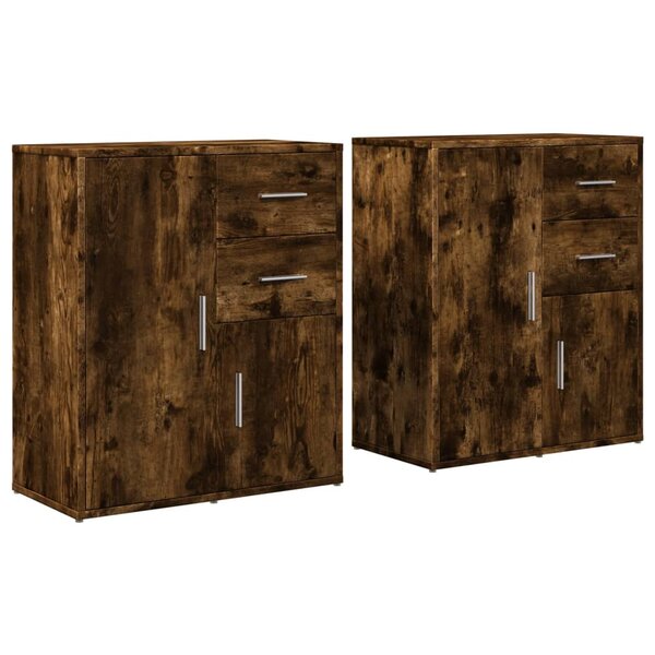 vidaXL Buffets 2 Pièces chêne fumé 60x31x70 cm bois d'ingénierie