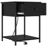 vidaXL Cabinet de chevet avec tiroir 2 Pièces Chêne noir 42 x 41 x 56 cm