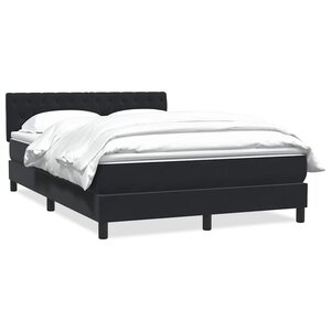 vidaXL Sommier à lattes de lit avec matelas noir 160x210 cm velours