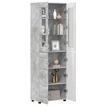 vidaXL Haut Armoire avec étagère FLORIN Gris béton 60 x 35 x 182 cm