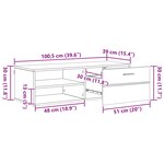 vidaXL Cabinet en Bois Chêne fumé 100 5 x 39 x 30 cm Bois d'ingénierie