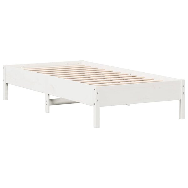 vidaXL Cadre de lit sans matelas blanc 75x190 cm bois de pin massif